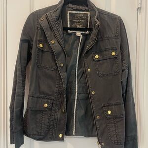 J. Crew Women's Dark Gray Jacket with Gold Accents